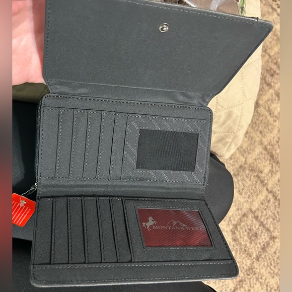 Montana West Gray and Turquoise Studded Wallet - Picture 6 of 7